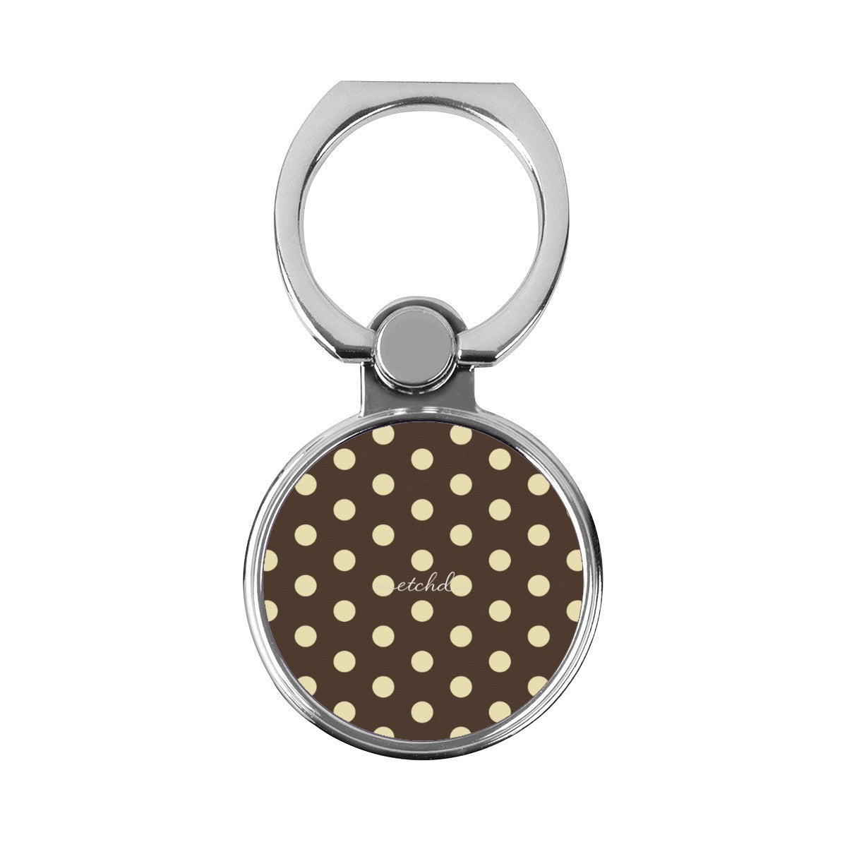 Brown & Butter Polka Dot Classic Ring Holder by etchd