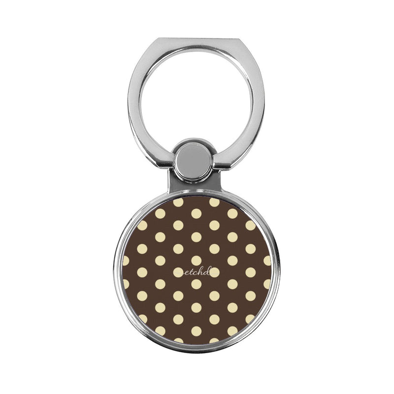 Brown & Butter Polka Dot Anillo soporte clásico para móvil-zoom-