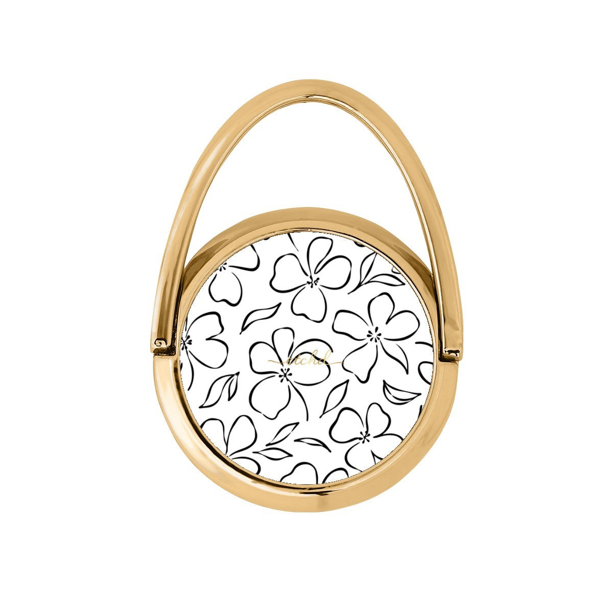 White & Black Floral Hoop Ring Holder by etchd