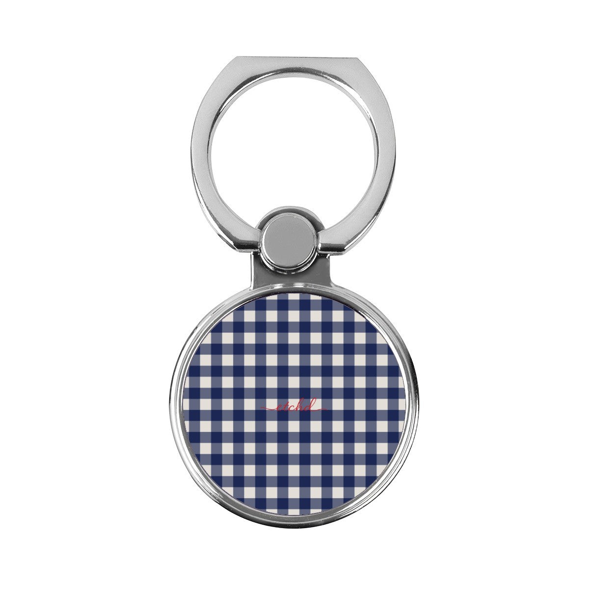 Navy & Cream Gingham Classic Ring Holder by etchd