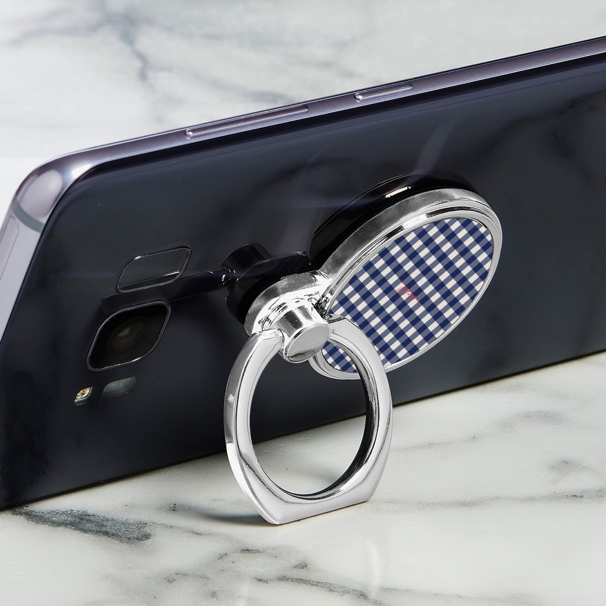 Navy & Cream Gingham Classic Ring Holder by etchd, view 2