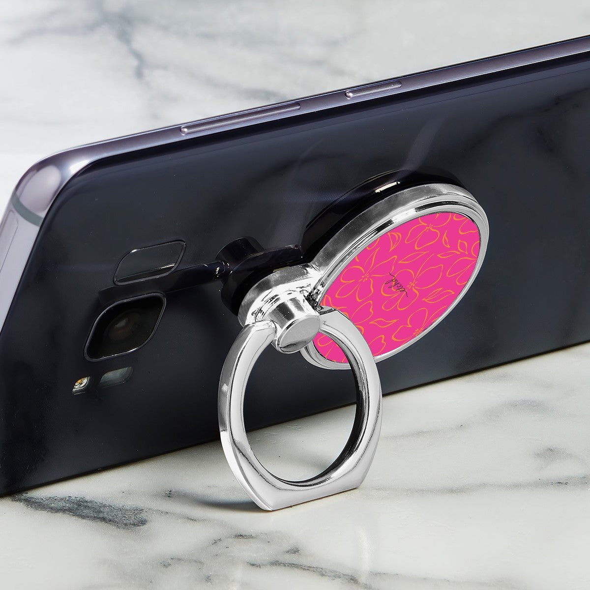 Pink & Orange Floral Classic Ring Holder by etchd, view 2