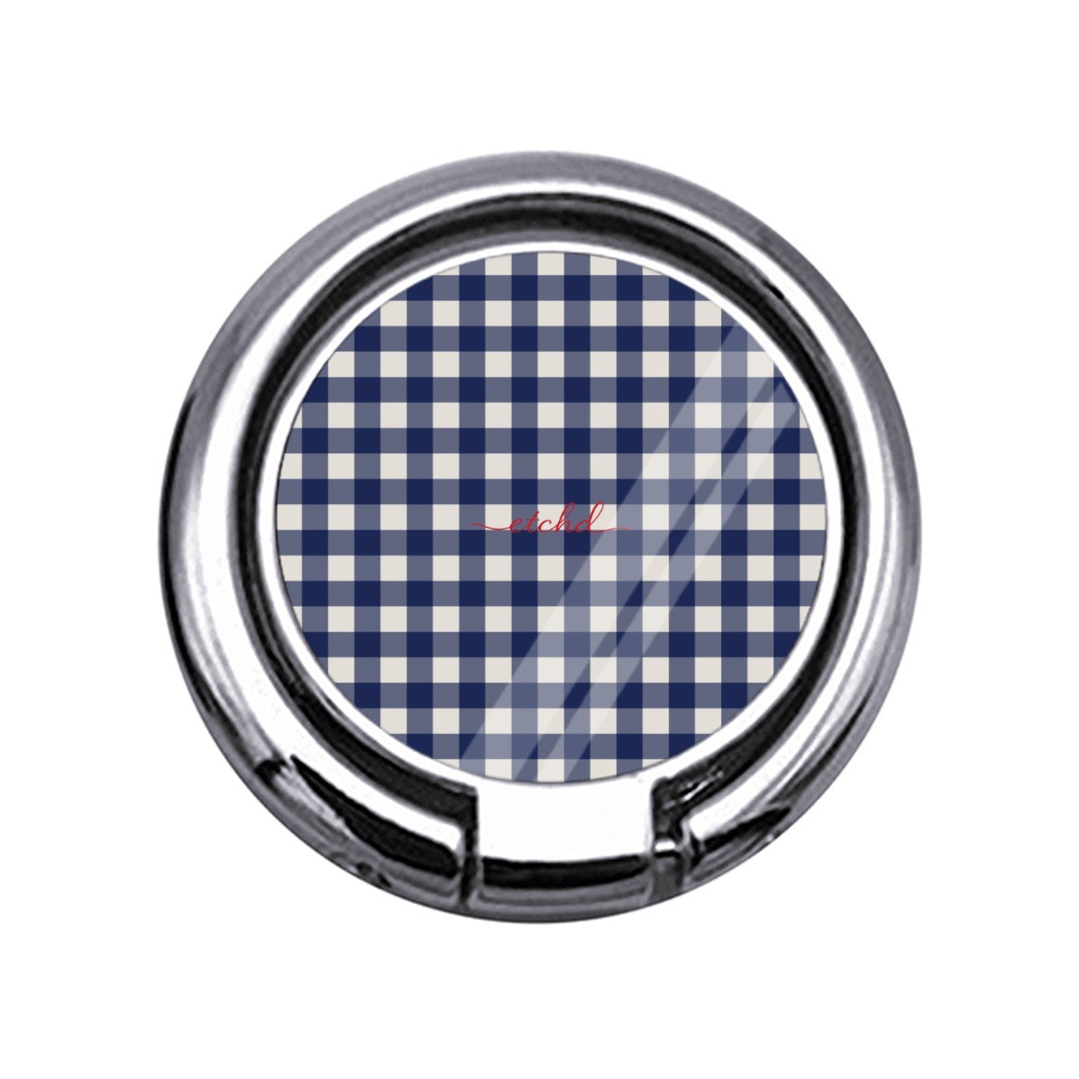 Navy & Cream Gingham Slim Ring Holder by etchd