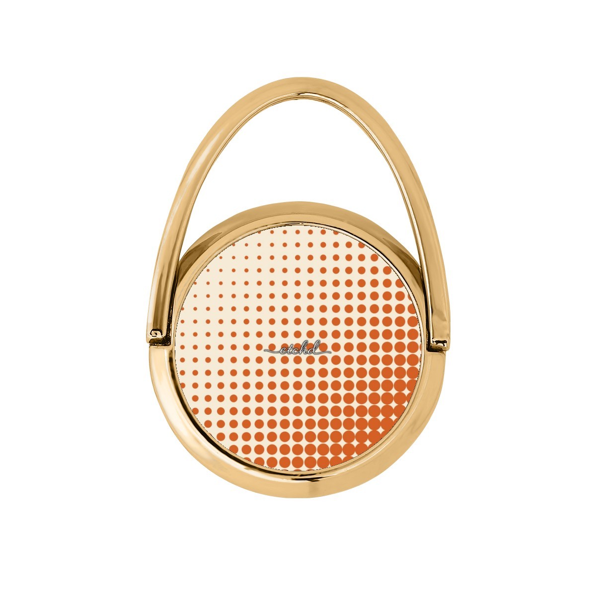 Tangerine Halftone Hoop Ring Holder by etchd