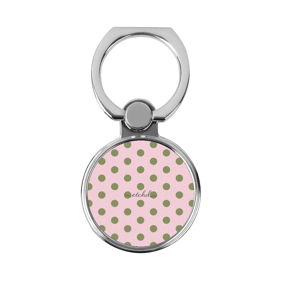 Green & Pink Polka Dot Classic Ring Holder by etchd