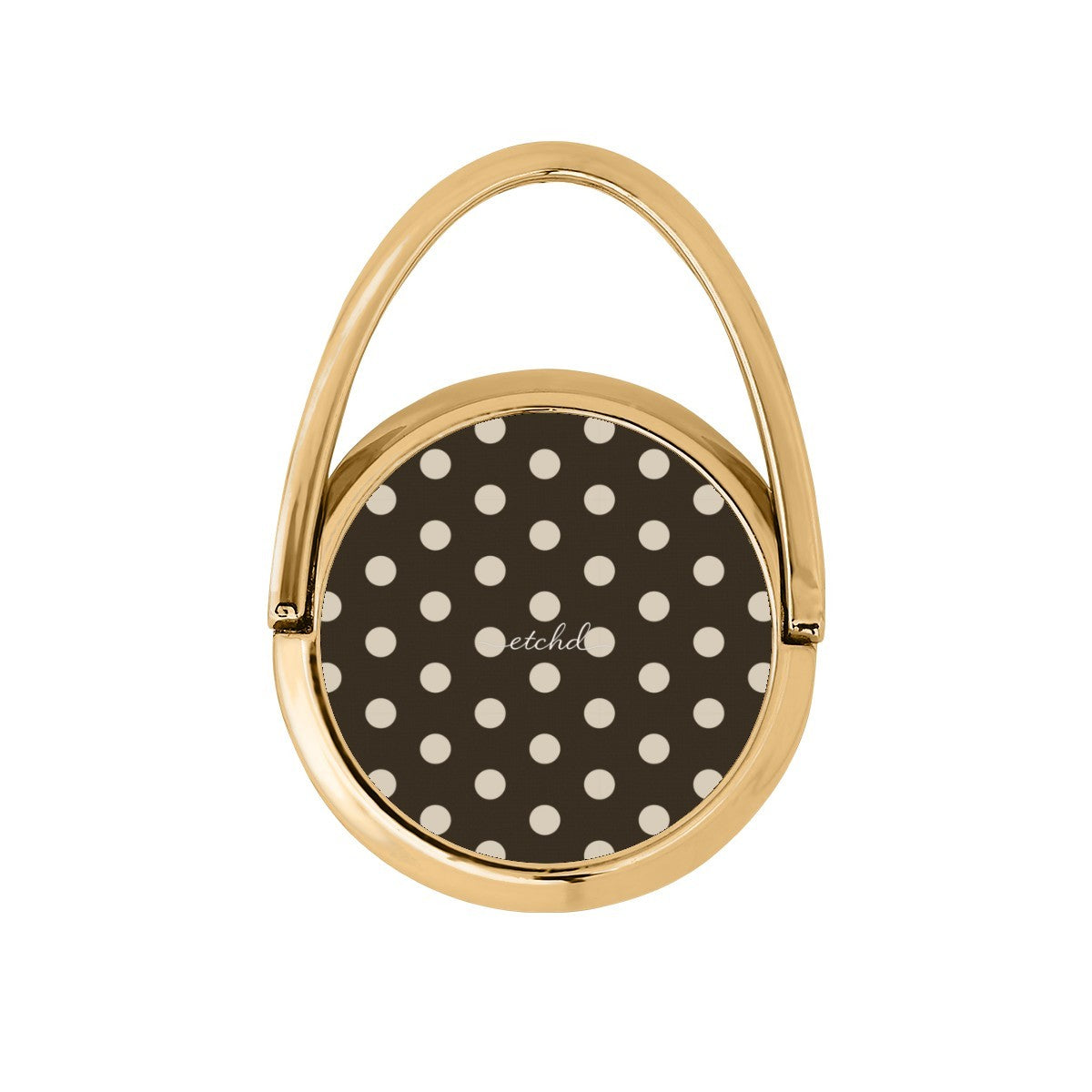 Cream & Brown Polka Dot Hoop Ring Holder by etchd