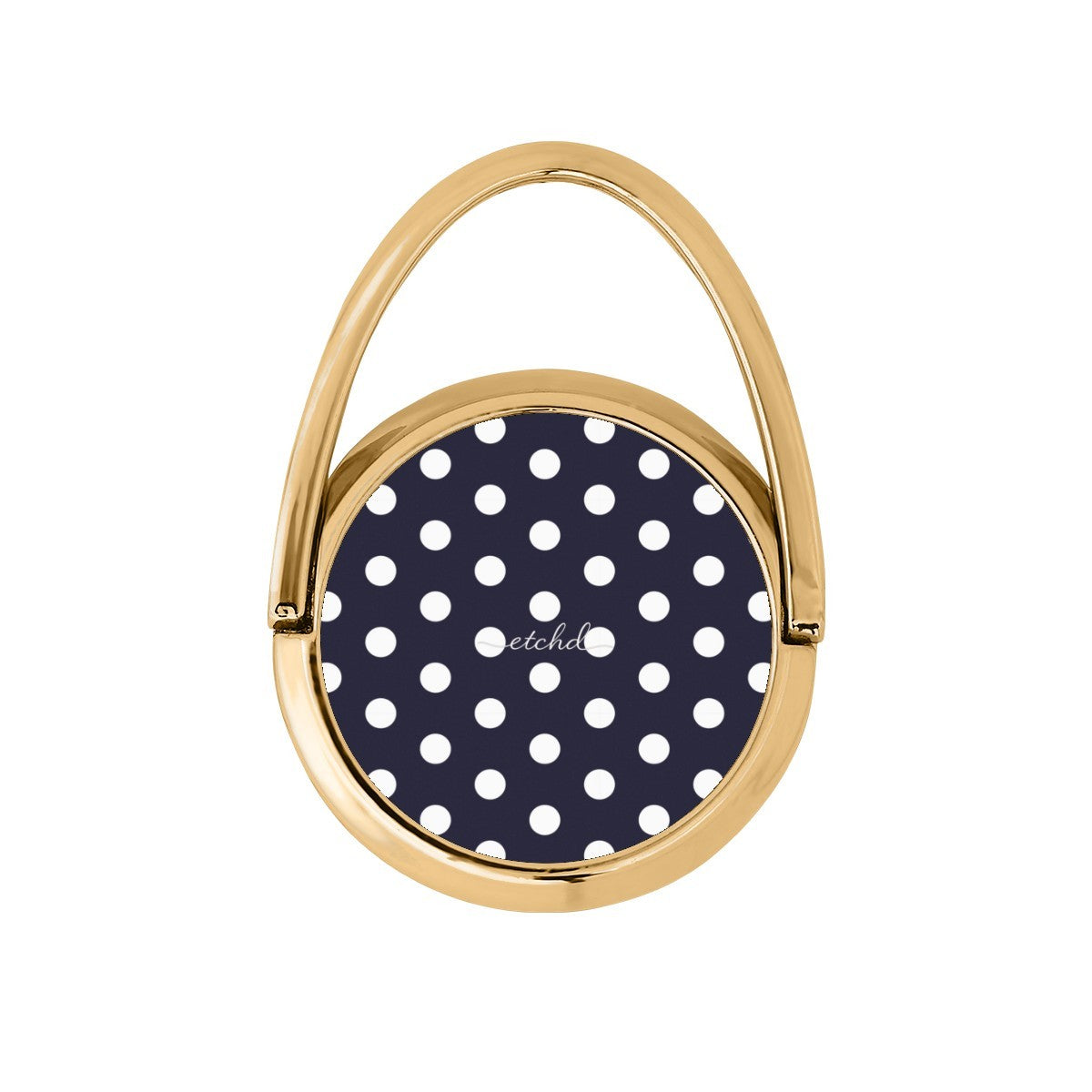 White & Navy Polka Dot Hoop Ring Holder by etchd