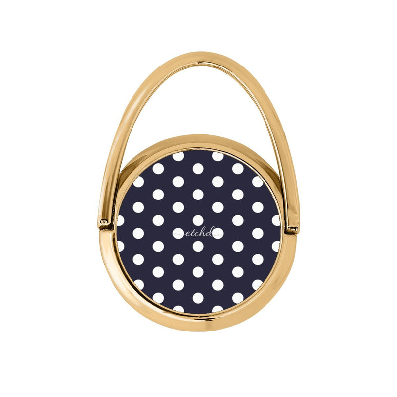 White & Navy Polka Dot Hoop Ring Holder-zoom-