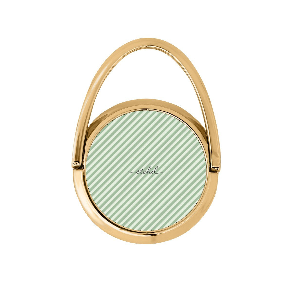 Sage & Cream Striped Diagonal Hoop Ring Holder by etchd