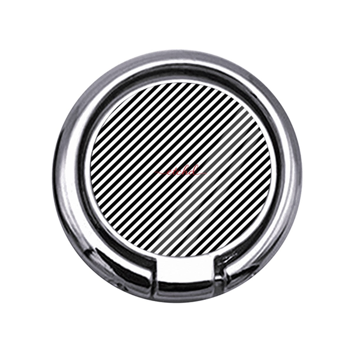 Black & White Striped Diagonal Slim Ring Holder by etchd