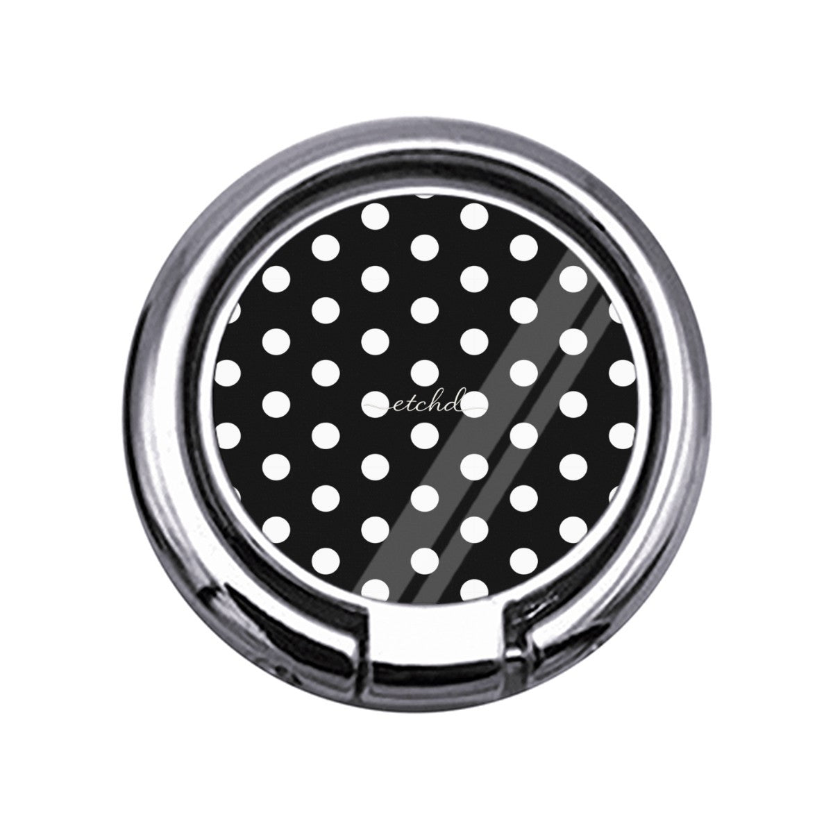White & Black Polka Dot Slim Ring Holder by etchd