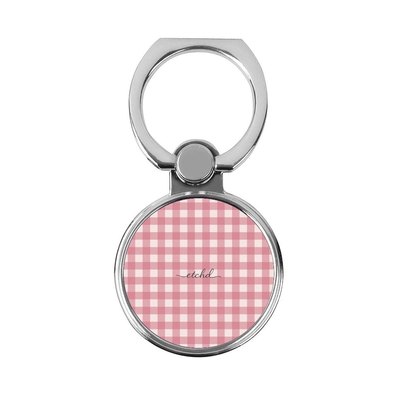 Blush & Cream Gingham Classic Ring Holder-zoom-