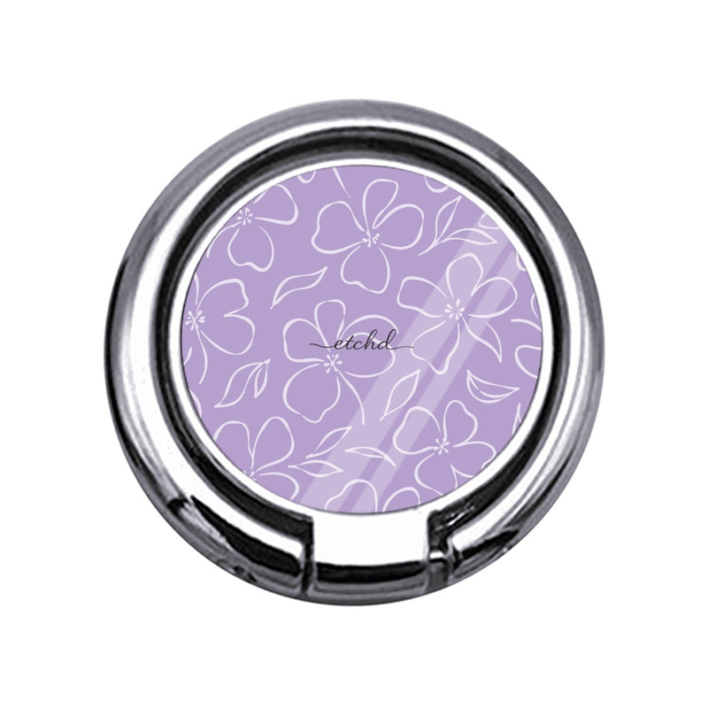 Lilac & Cream Floral Anillo soporte fino para móvil-zoom-