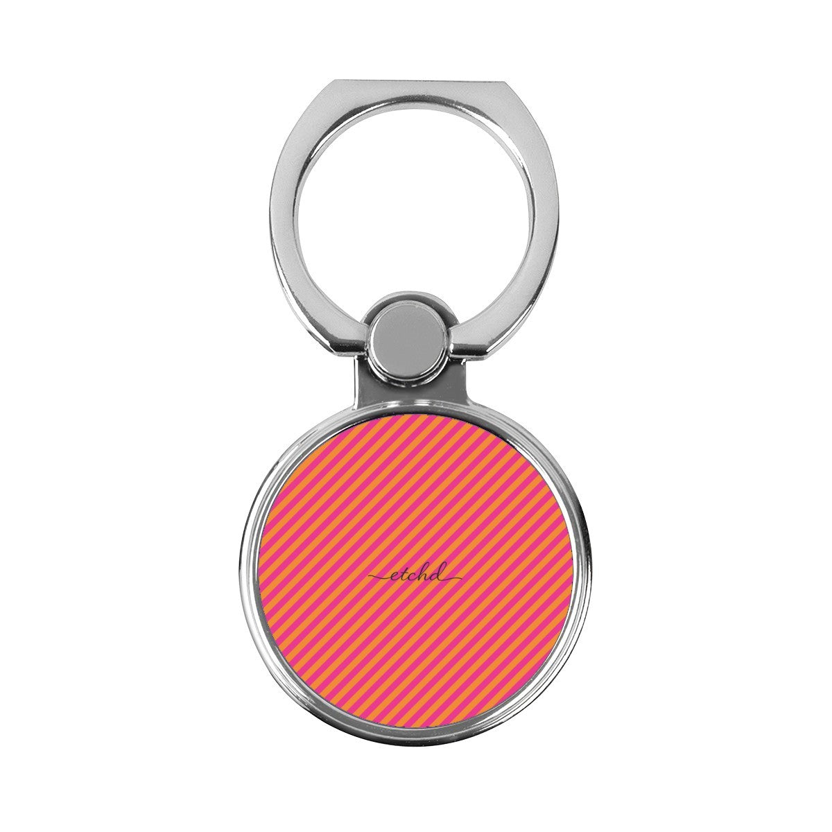 Pink & Orange Striped Diagonal Classic Ring Holder by etchd