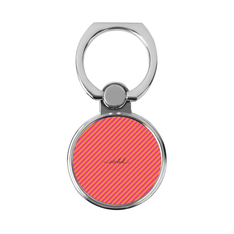 Pink & Orange Striped Diagonal Classic Ring Holder-zoom-
