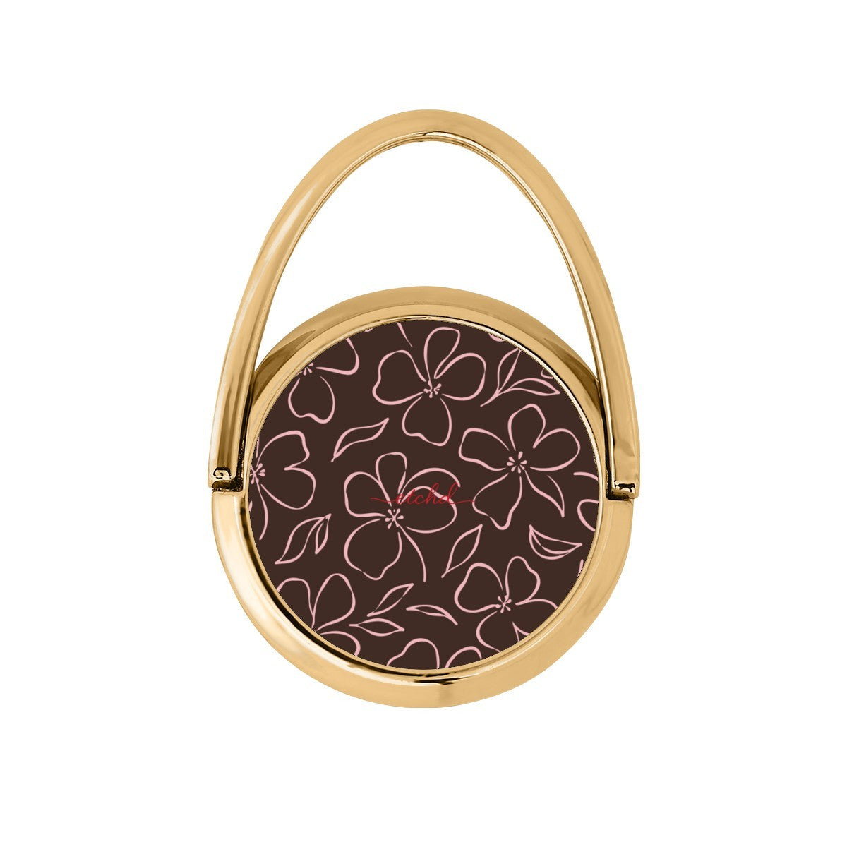 Espresso & Blush Floral Hoop Ring Holder by etchd