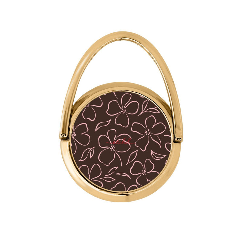 Espresso & Blush Floral Hoop Ring Holder-zoom-