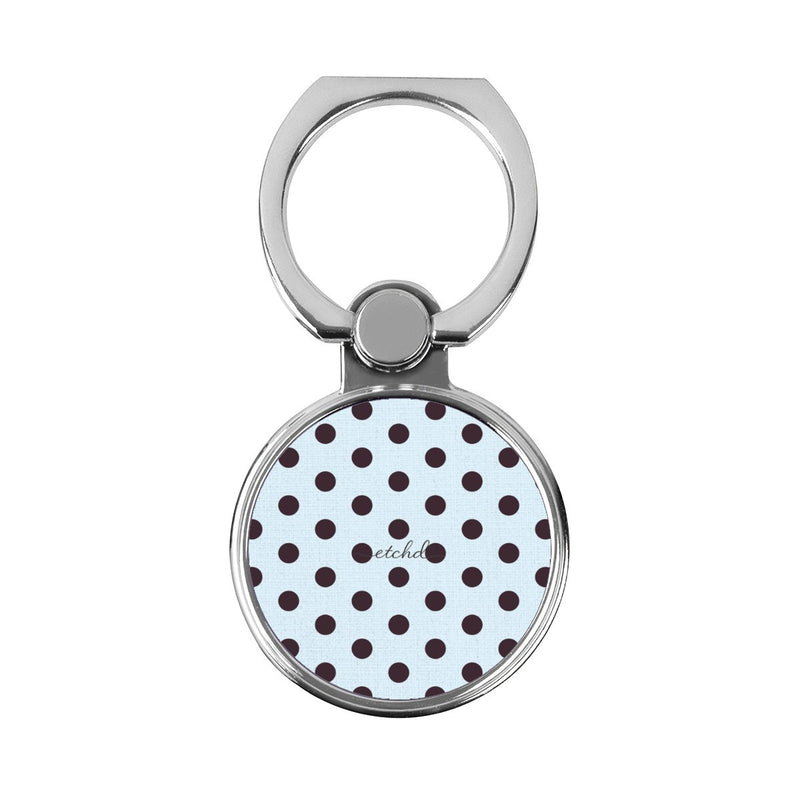Plum & Blue Polka Dot Anillo soporte clásico para móvil-zoom-