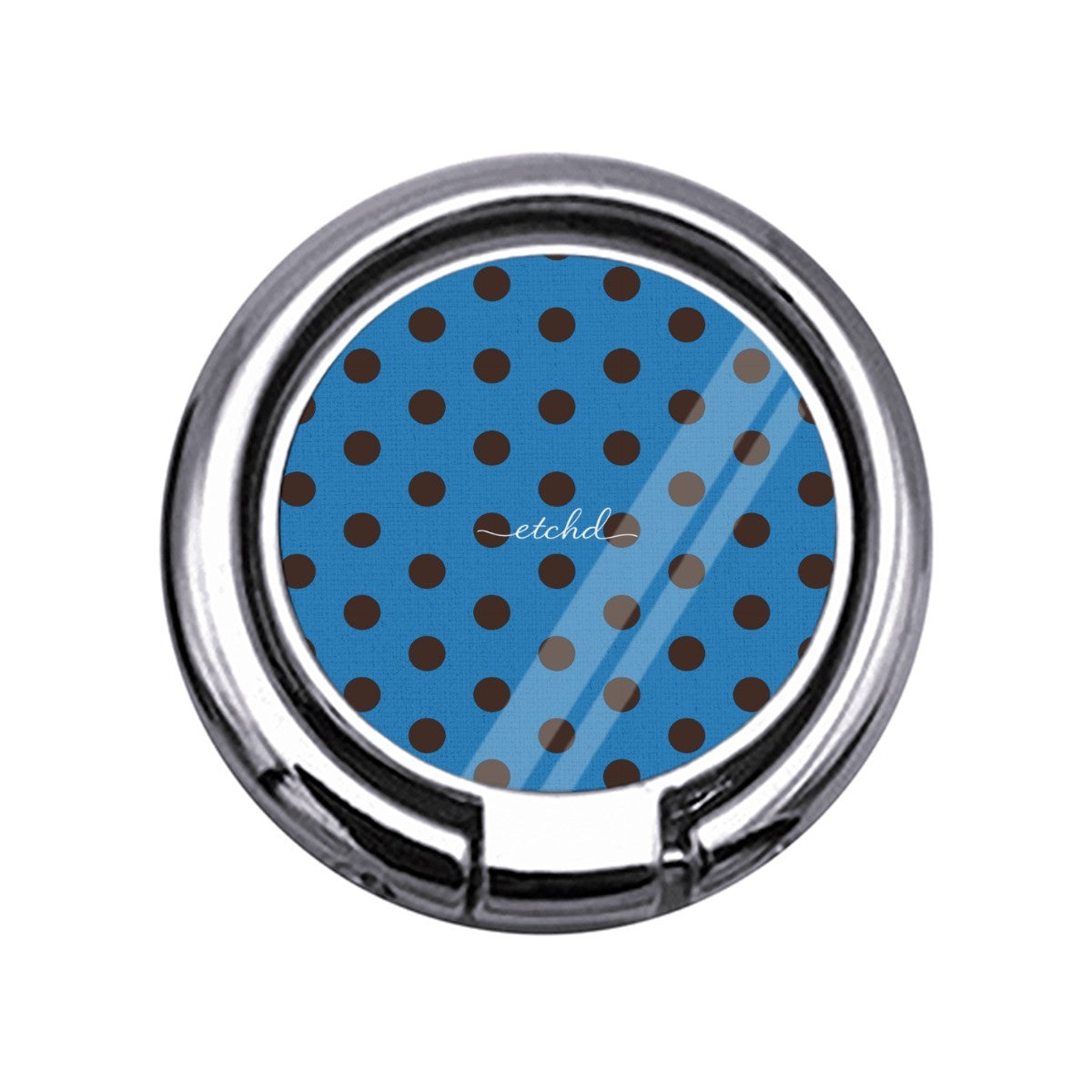 Espresso & Cerulean Polka Dot Slim Ring Holder by etchd