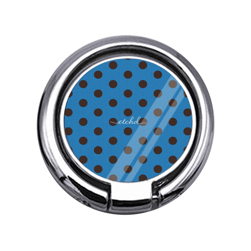 Espresso & Cerulean Polka Dot Anneau de maintien fin-zoom-
