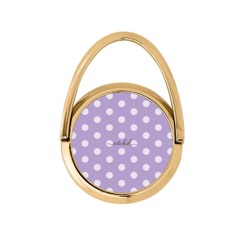 Cream & Lilac Polka Dot Hoop Ring Holder-zoom-