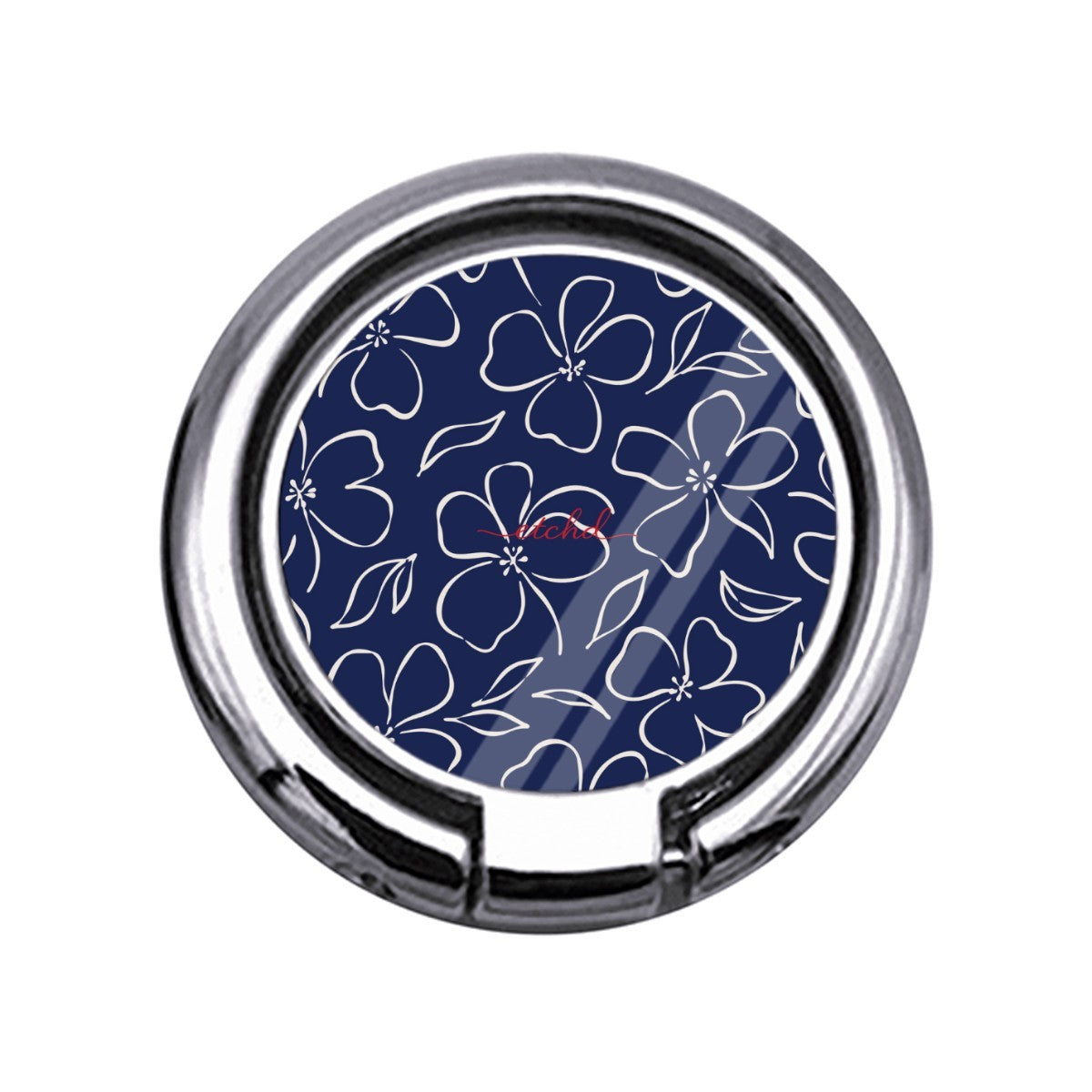 Navy & Cream Floral Slim Ring Holder by etchd