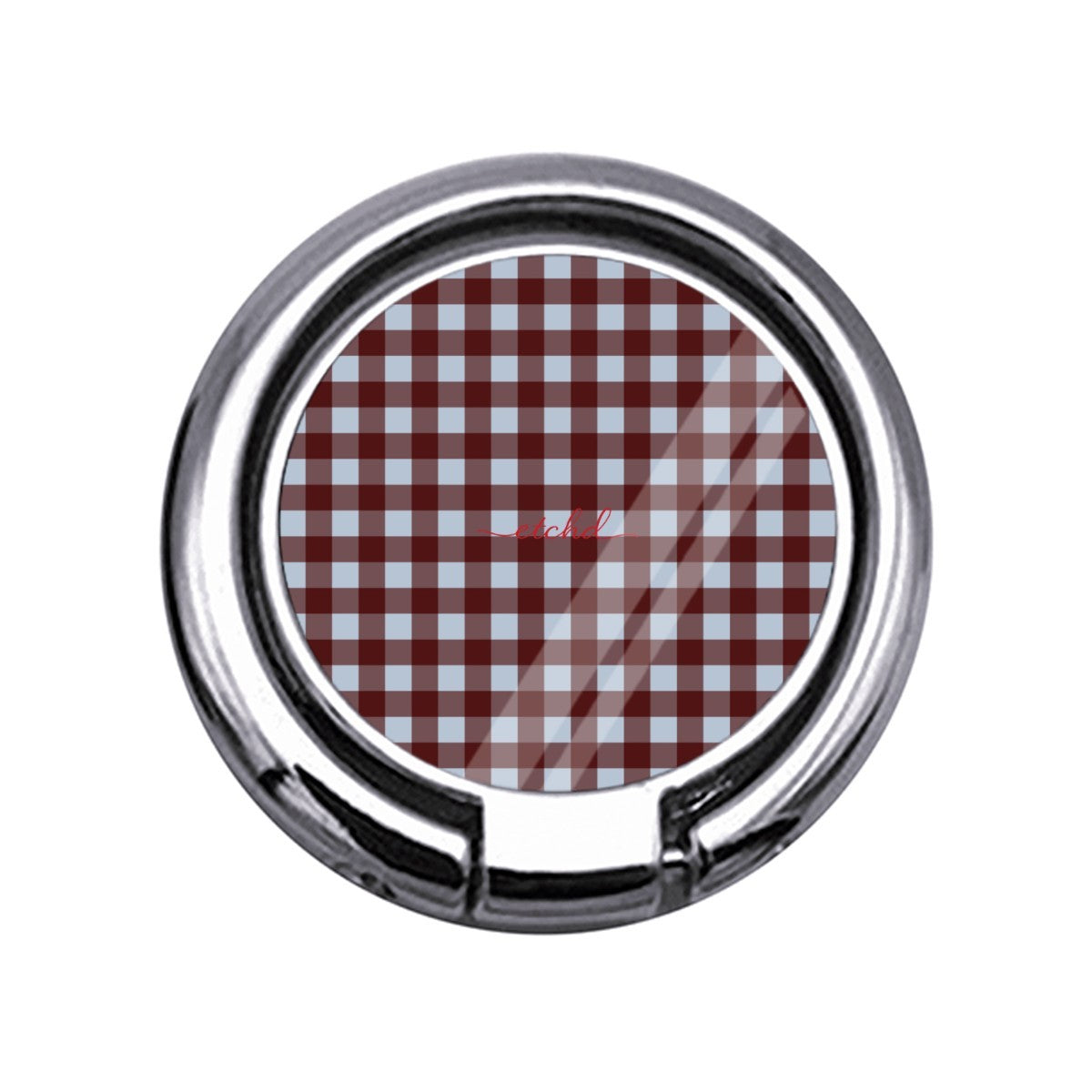 Blue & Cherry Gingham Slim Ring Holder by etchd