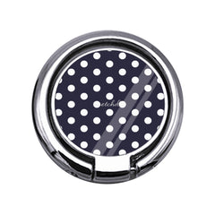 White & Navy Polka Dot Slim Ring Holder by etchd