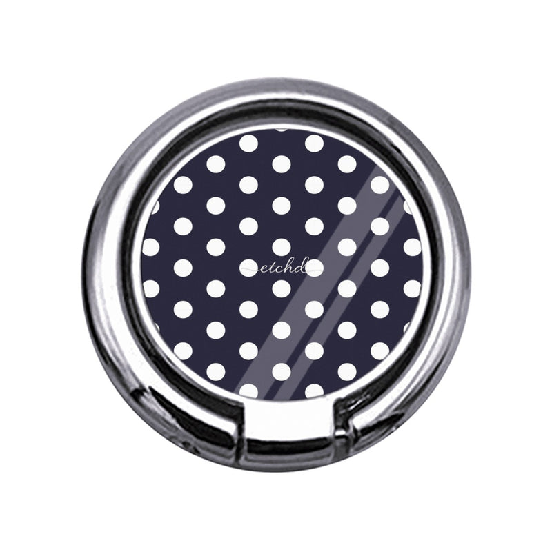 White & Navy Polka Dot Slim Ring Holder-zoom-