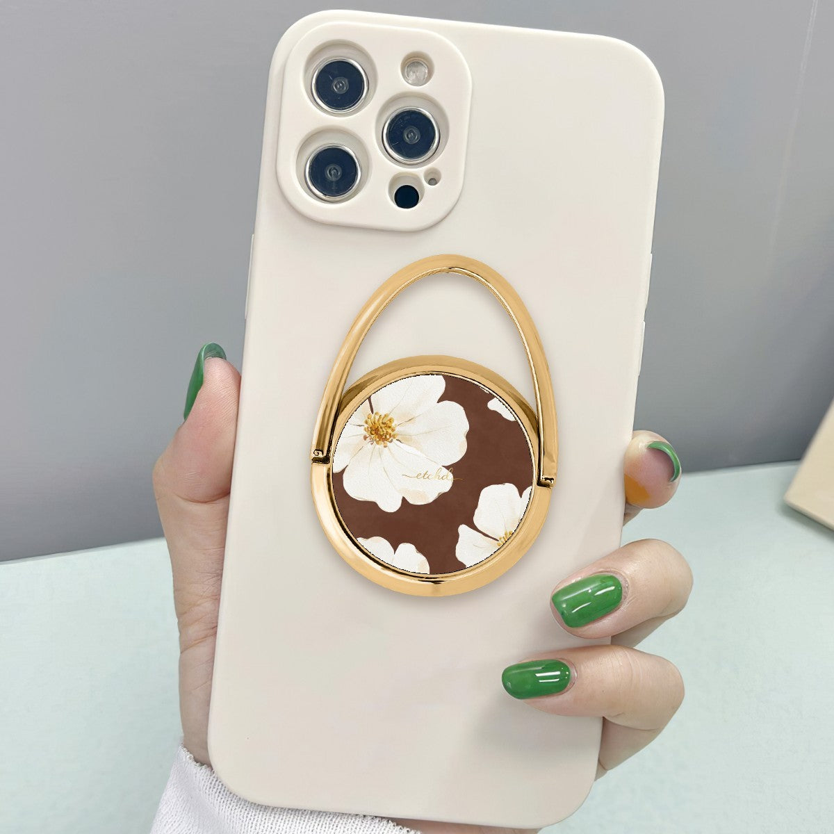 Mocha Blossom Hoop Ring Holder by etchd, view 3