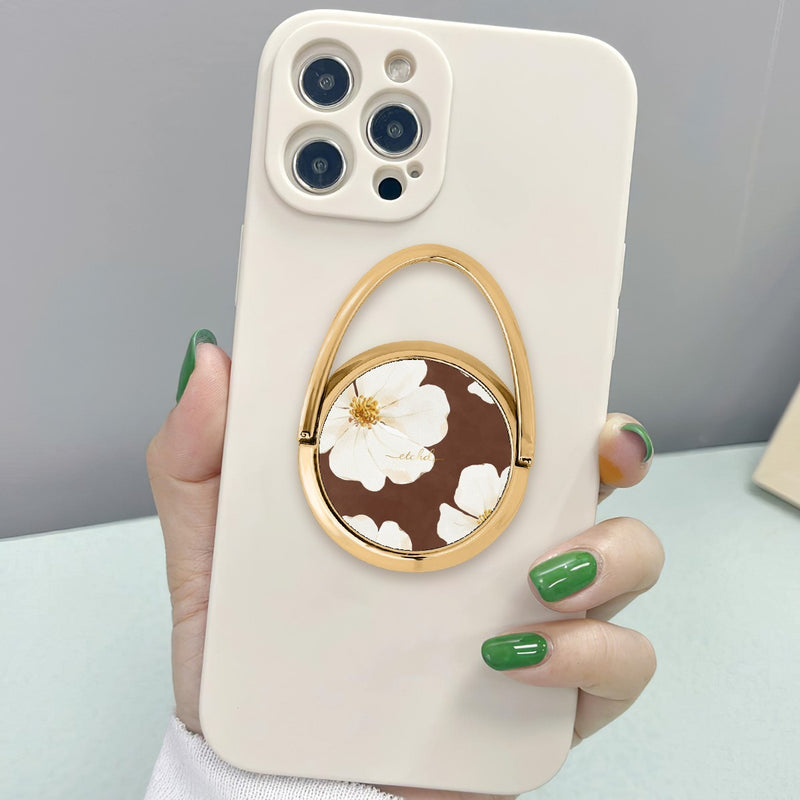 Mocha Blossom Drehbare Ring Handyhalterung-zoom-