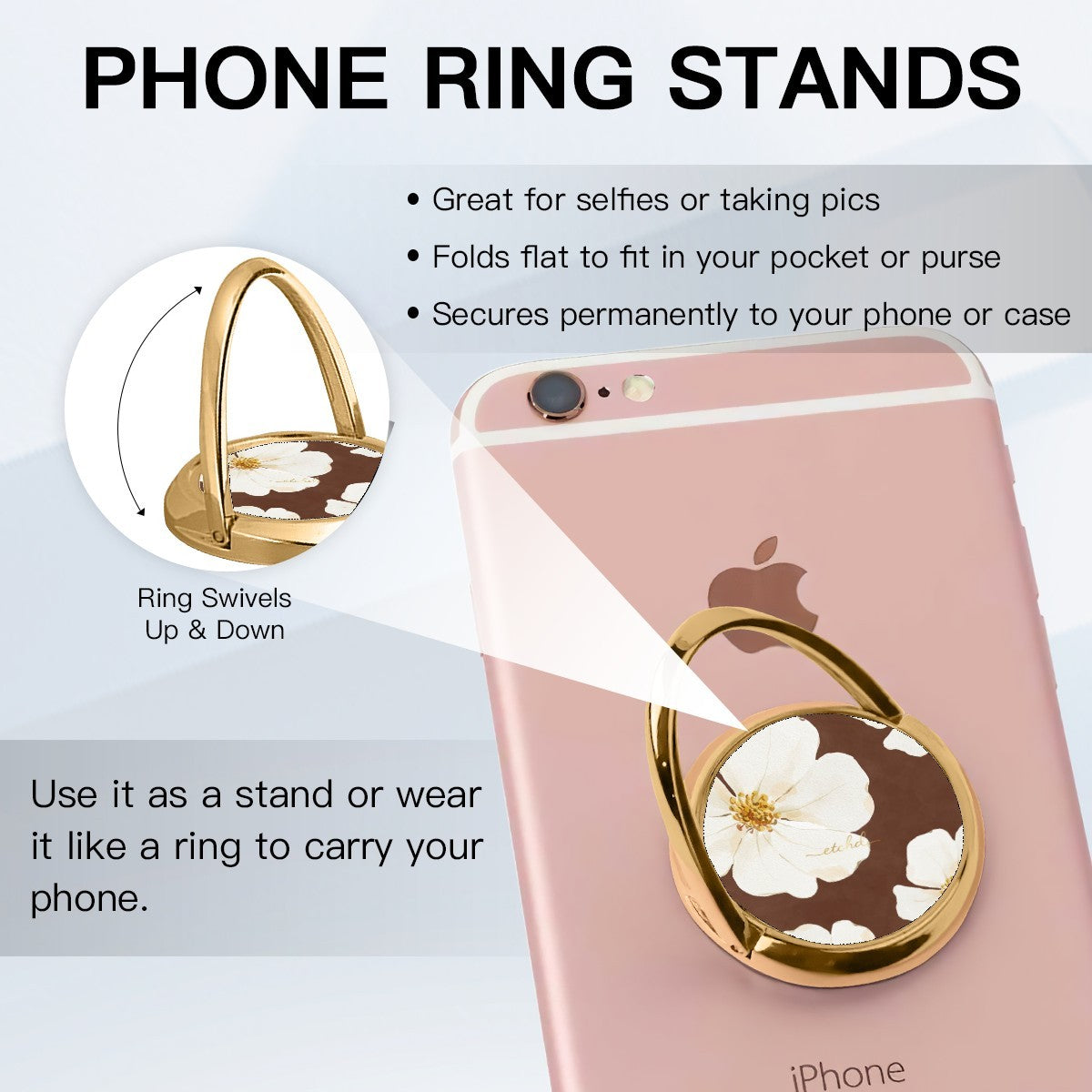 Mocha Blossom Hoop Ring Holder by etchd, view 4