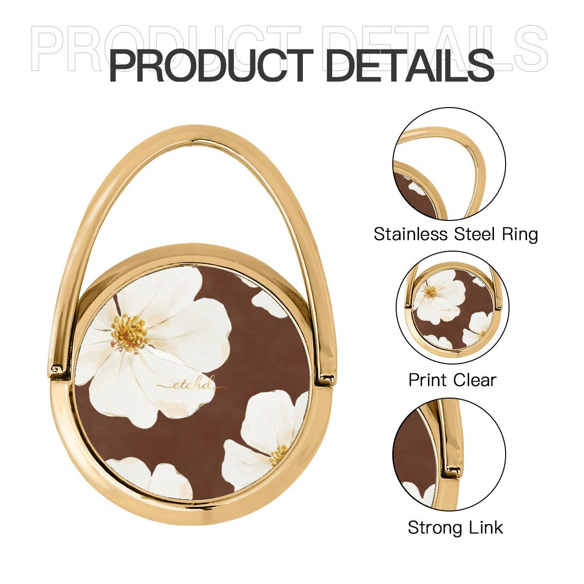 Mocha Blossom Hoop Ring Holder by etchd, view 5