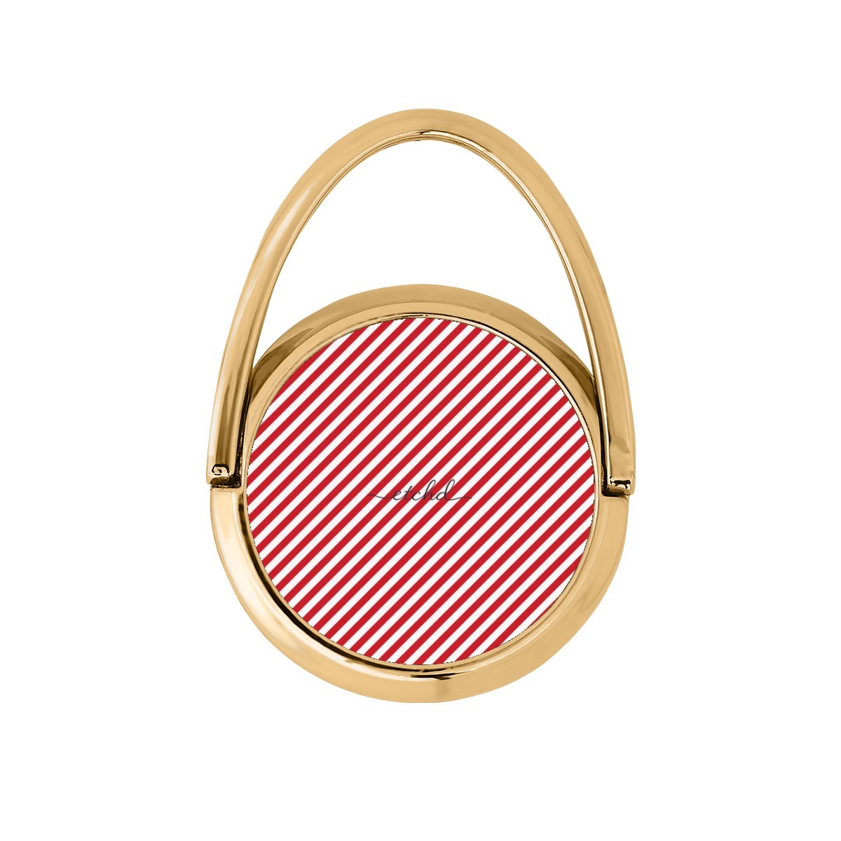 Classic Red & White Striped Diagonal Hoop Ring Holder by etchd