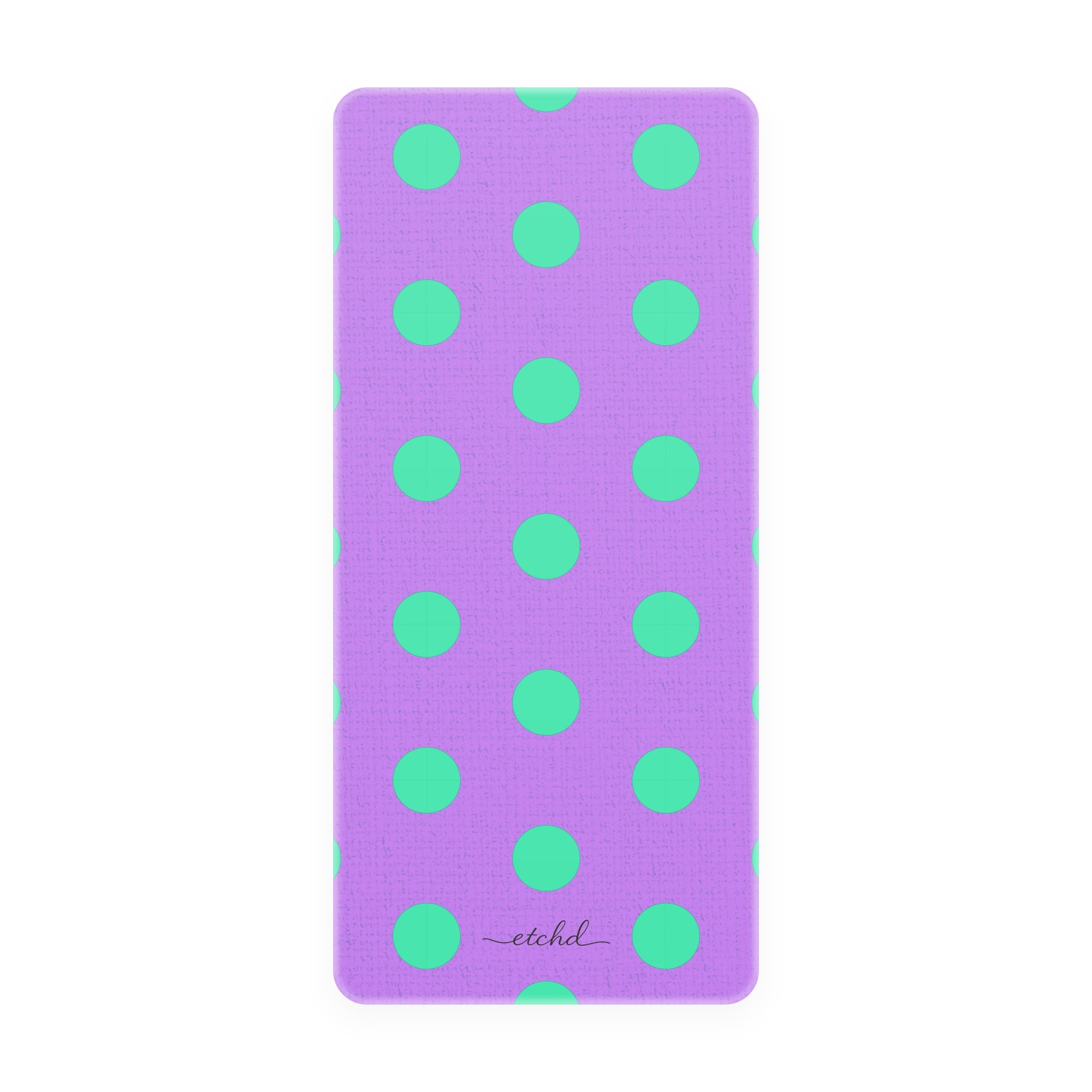 Hypermint & Lilac Polka Dot Phone Stand by etchd, view 5