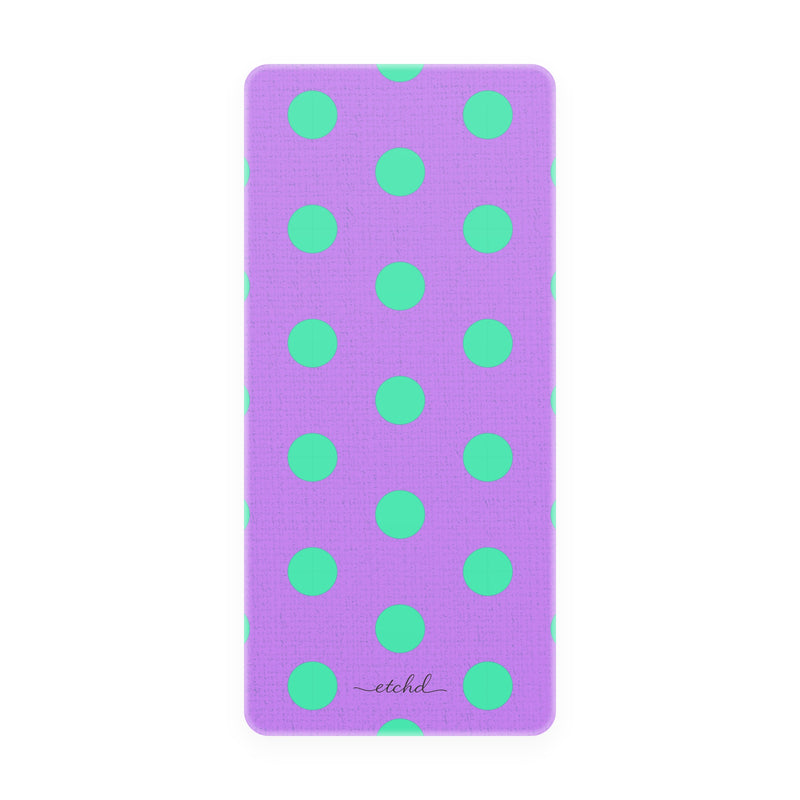 Hypermint & Lilac Polka Dot Phone Stand by etchd, view 5