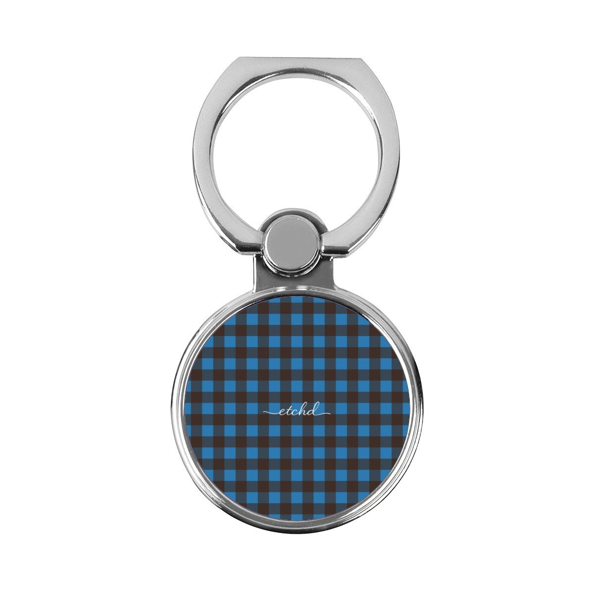 Cerulean & Espresso Gingham Classic Ring Holder by etchd