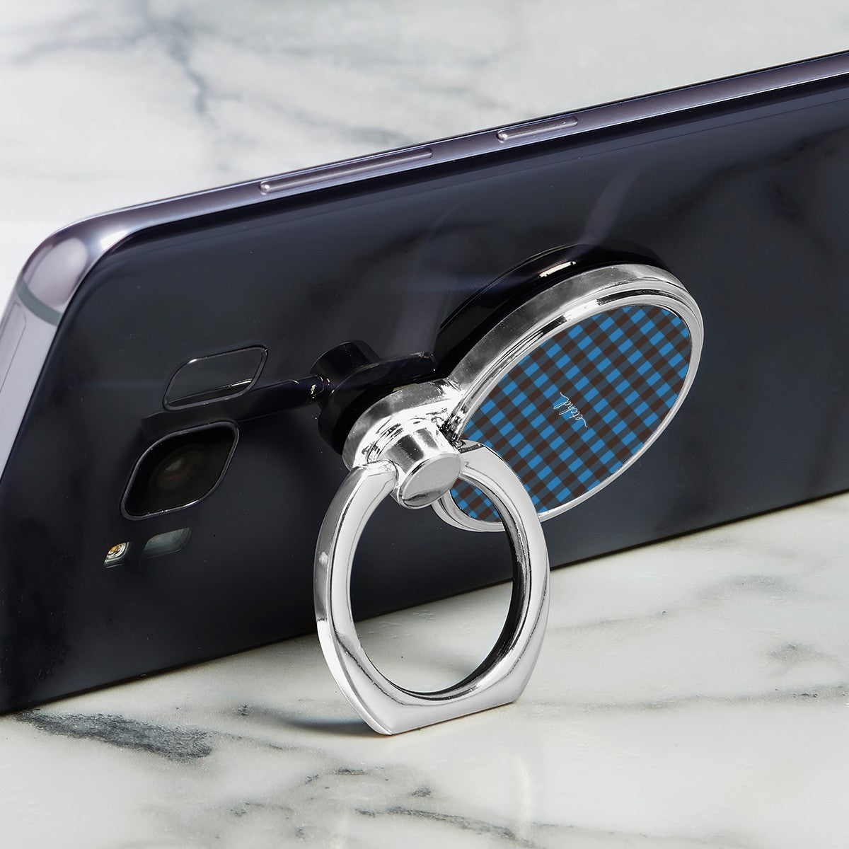 Cerulean & Espresso Gingham Classic Ring Holder by etchd, view 2