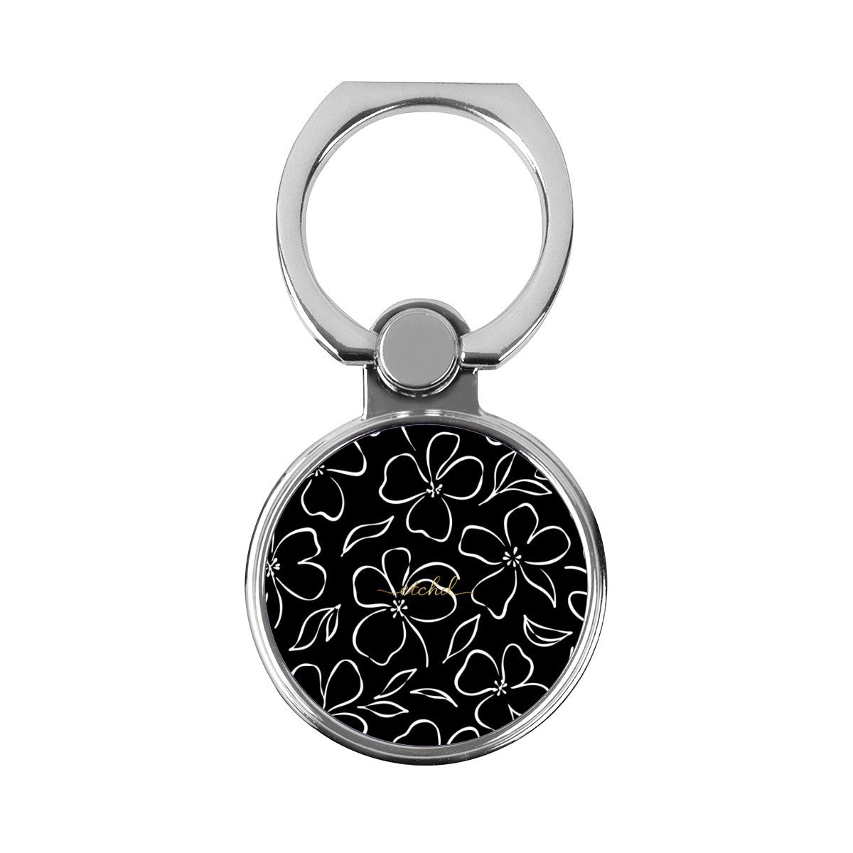 Black & White Floral Classic Ring Holder by etchd