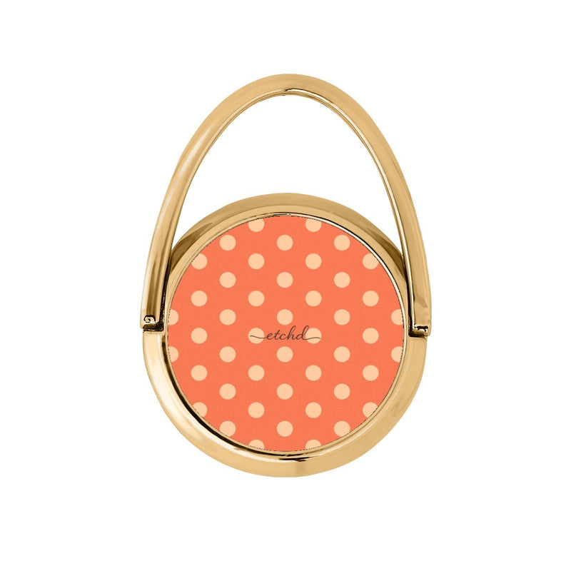 Peach & Coral Polka Dot Hoop Ring Holder-zoom-