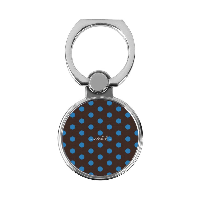 Cerulean & Espresso Polka Dot Anillo soporte clásico para móvil-zoom-
