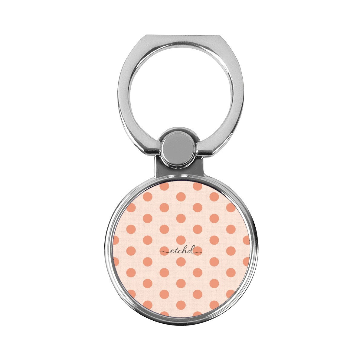 Coral & Cream Polka Dot Classic Ring Holder by etchd