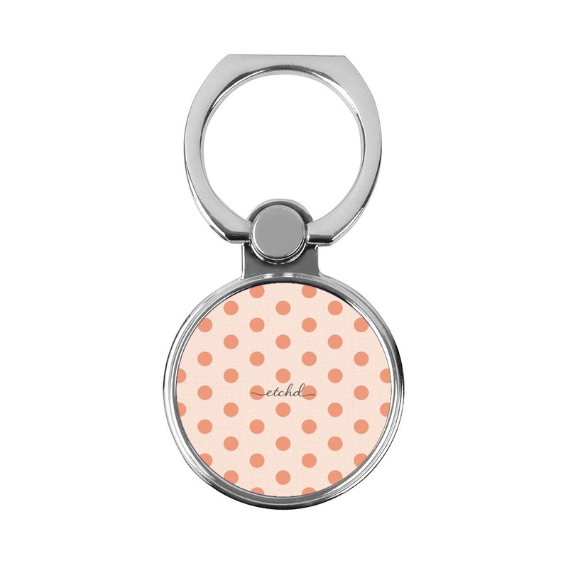 Coral & Cream Polka Dot Classic Ring Holder-zoom-