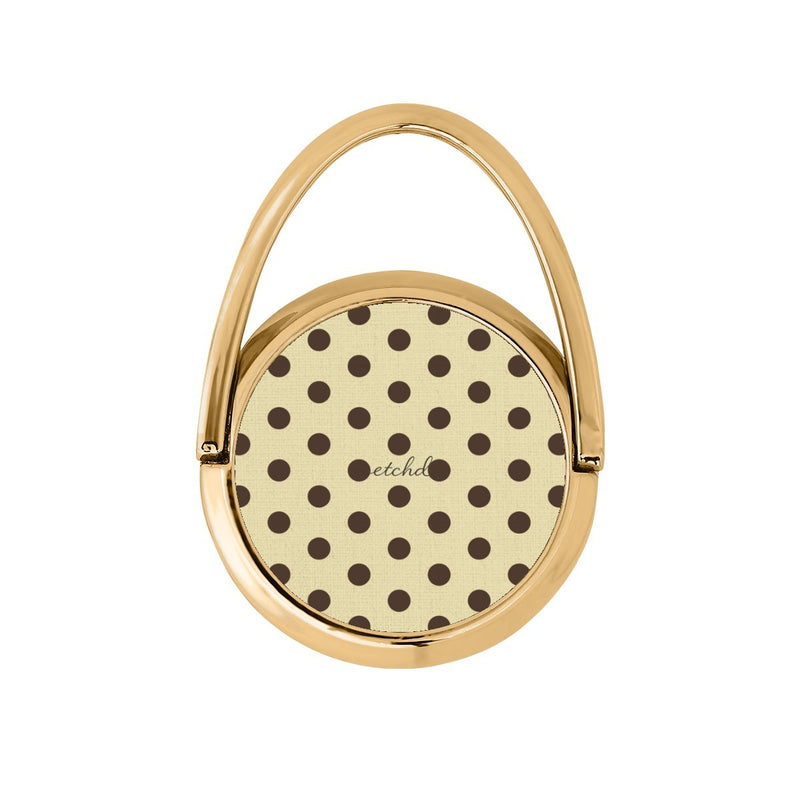 Butter & Brown Polka Dot Hoop Ring Holder-zoom-