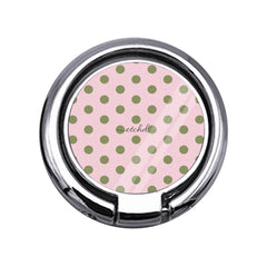 Green & Pink Polka Dot Slim Ring Holder by etchd