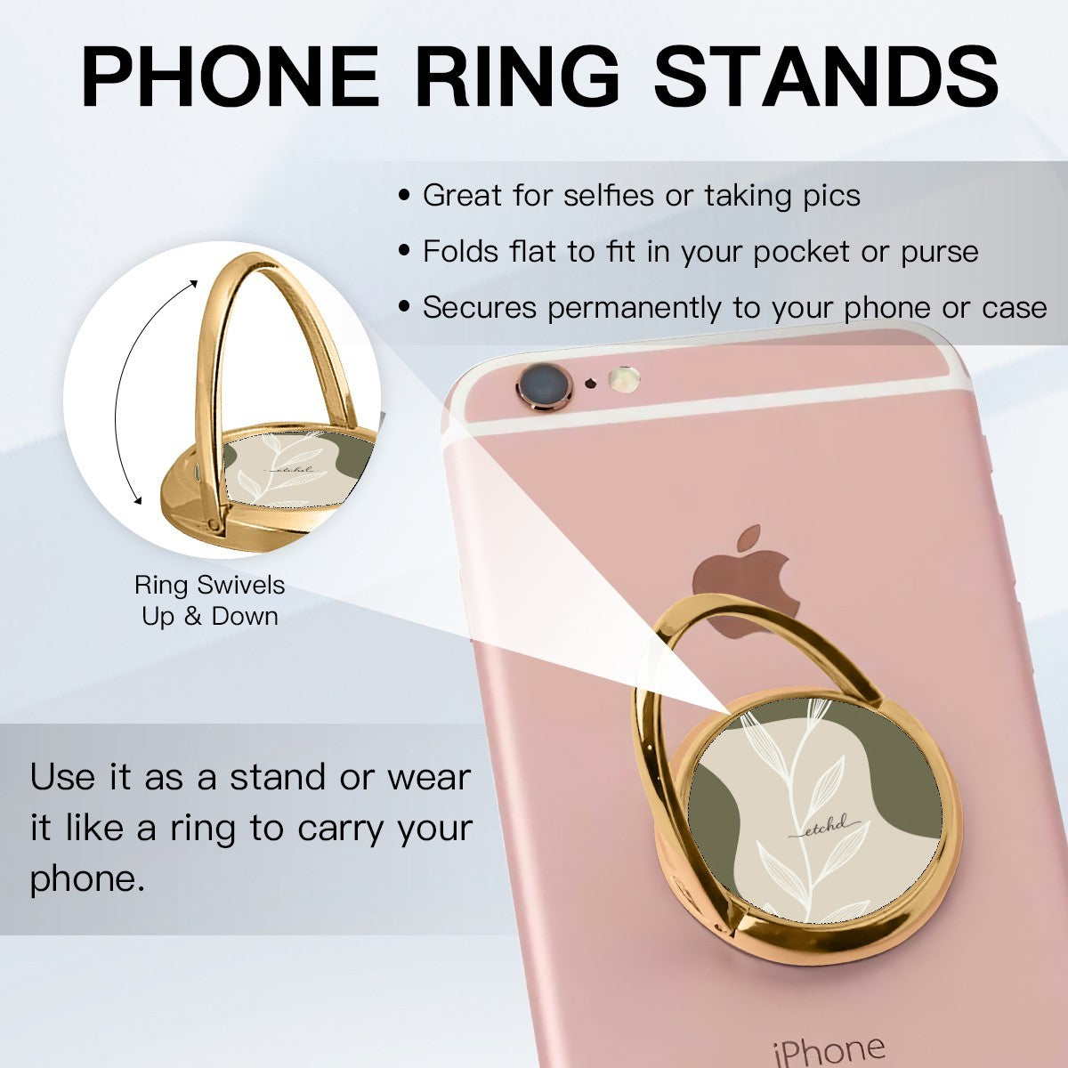 Olive Leaf Hoop Ring Holder by etchd, view 4