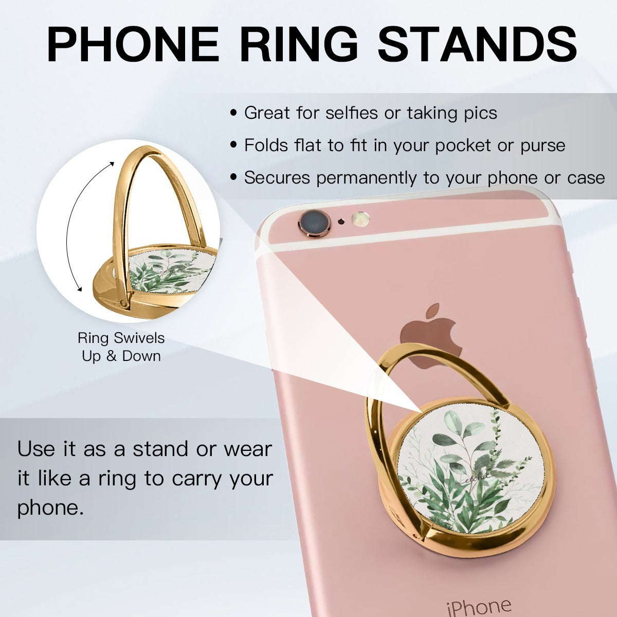 Botanical Leaf Hoop Ring Holder by etchd, view 4