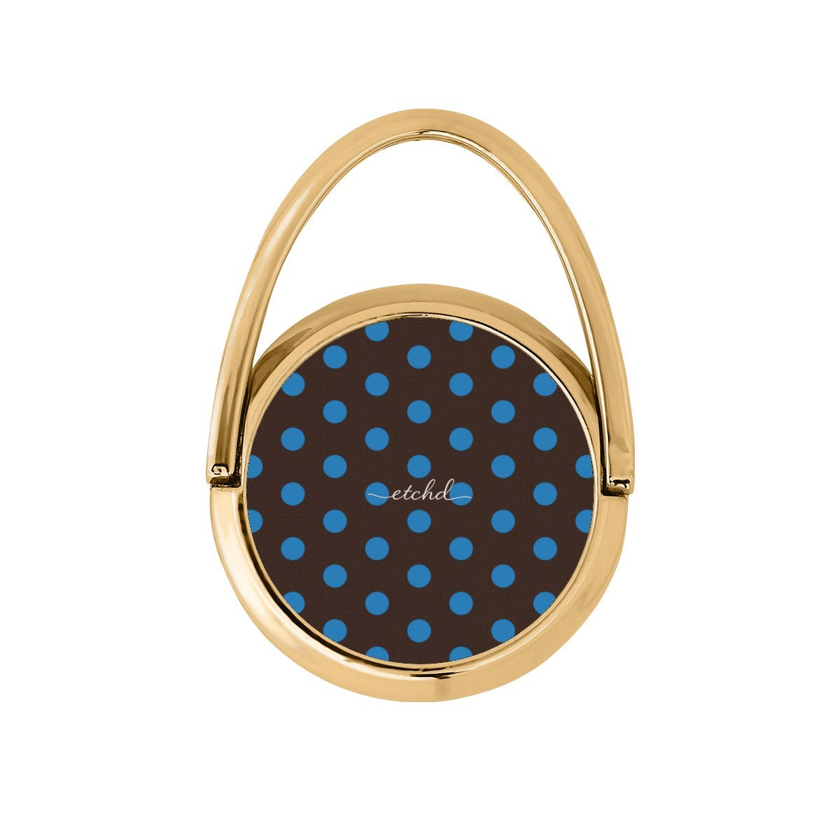 Cerulean & Espresso Polka Dot Hoop Ring Holder by etchd