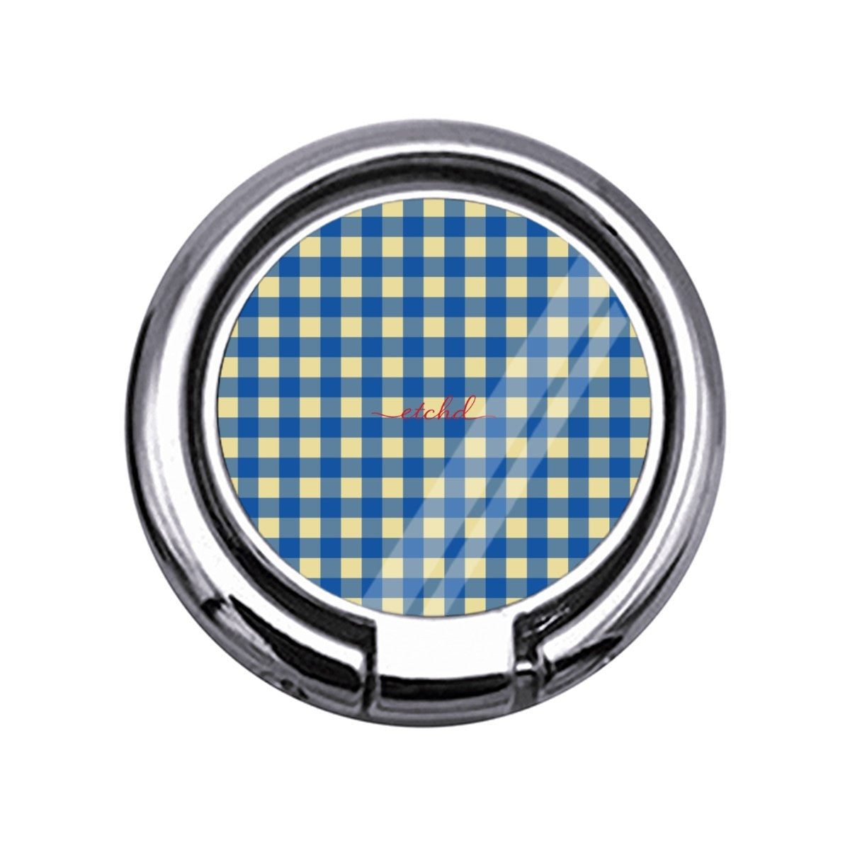 Butter & Cobalt Gingham Slim Ring Holder by etchd