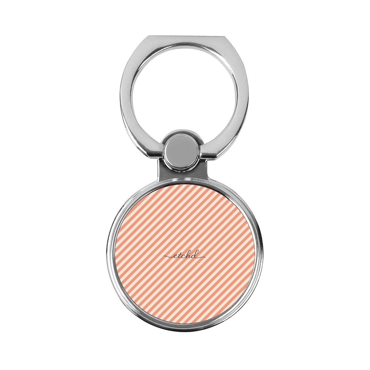 Coral & Cream Striped Diagonal Classic Ring Holder by etchd